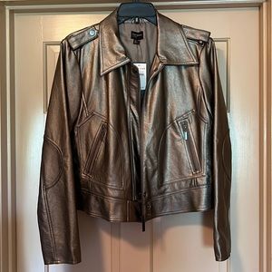 NWT leather bomber jacket